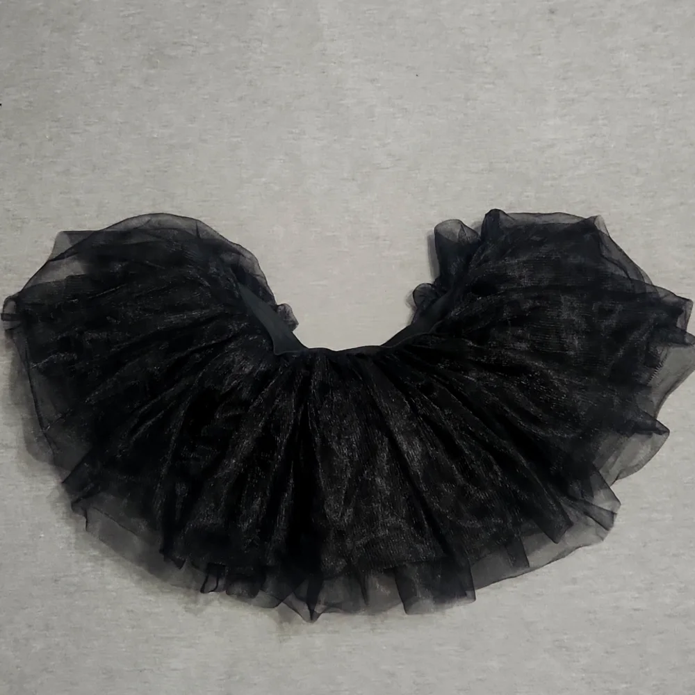 Y2K Black Costume Cosplay Ballerina Tutu Layered Flared Tulle Mini Skirt - Picture 1 of 6